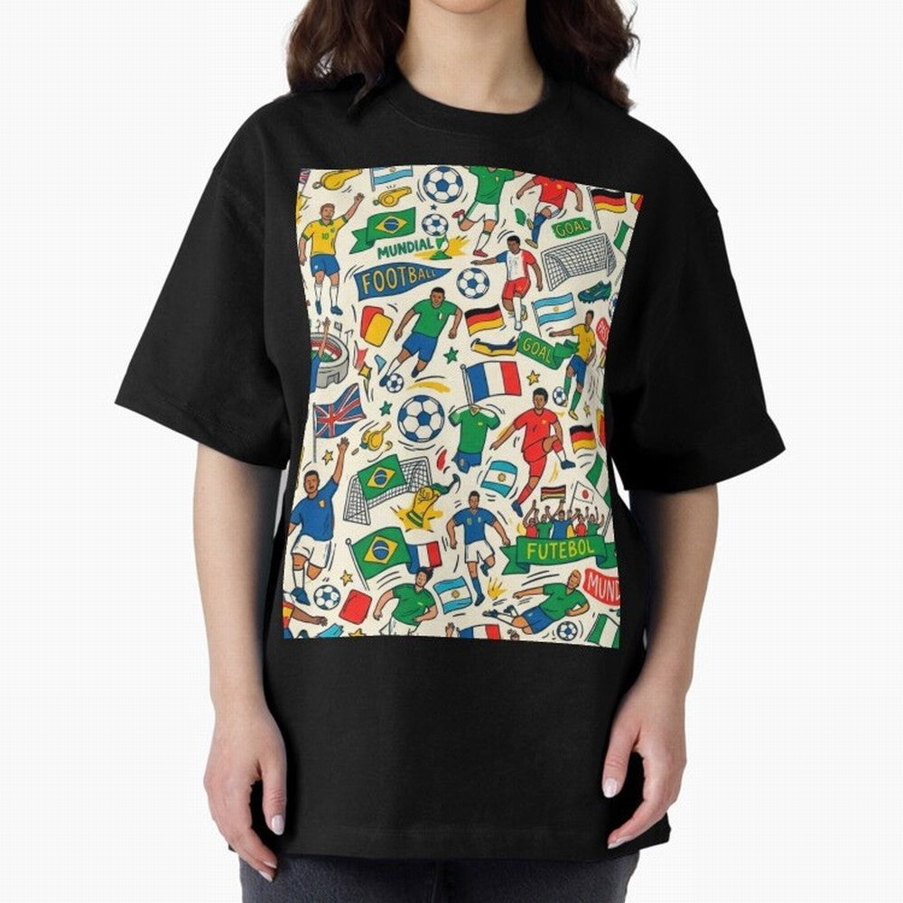 World Cup 2026: Global Football Fever Oversized T-Shirt Bring Legendary Rivalry Energy to the FIFA World Cup 2026 Journey through Neymar Highlights, France Pride, Tournament Hype, Historic Matchups, Family Viewing Parties and Global Sports Pride;