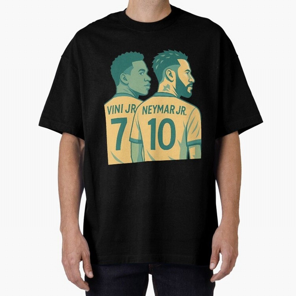 Vini Jr and Neymar Jr side-by-side Classic T-Shirt Feel the Roar of FIFA World Cup 2026 for Fans of Messi, CR7 and Mbappe and Brazil, Bringing Sports Nostalgia, International Competition, Famous Players and Unforgettable Victories; Great for