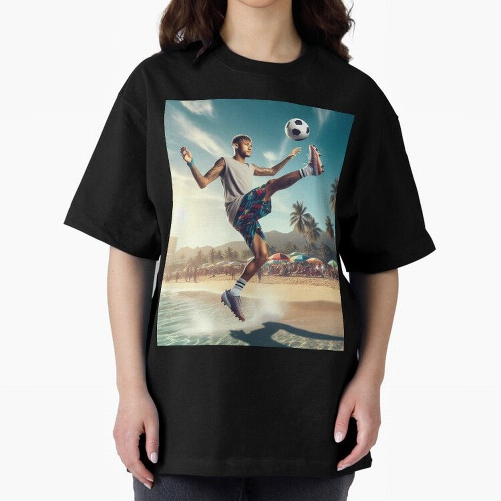 Neymar Junior Playing on Beach Classic T-Shirt Carry FIFA World Cup 2026 Group Stage Capturing Mbappe and Neymar, France and Portugal Energy, Retro Football Energy, Iconic Rivalries, Trophy Chase Drama and Stadium Atmosphere; Perfect for Supporters