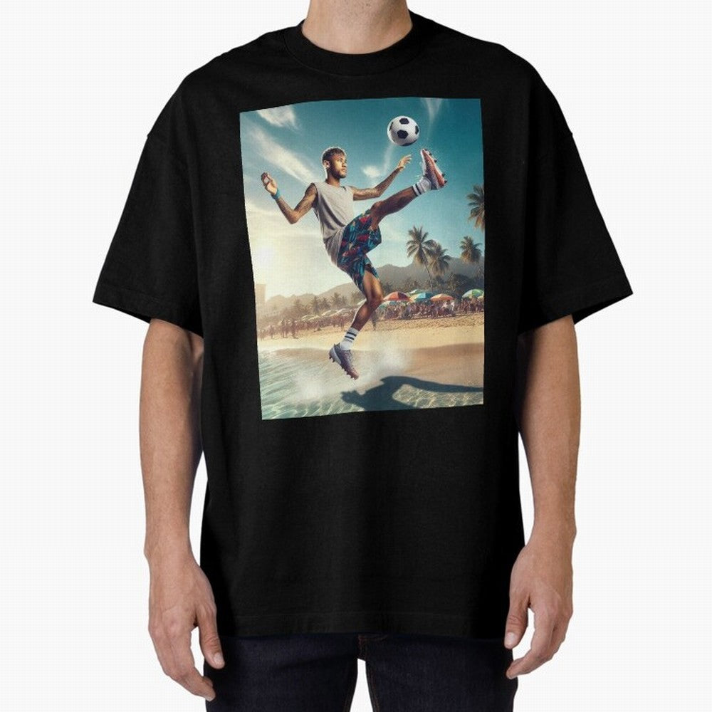 Neymar Junior Playing on Beach Classic T-Shirt Carry FIFA World Cup 2026 Group Stage Capturing Mbappe and Neymar, France and Portugal Energy, Retro Football Energy, Iconic Rivalries, Trophy Chase Drama and Stadium Atmosphere; Perfect for Supporters