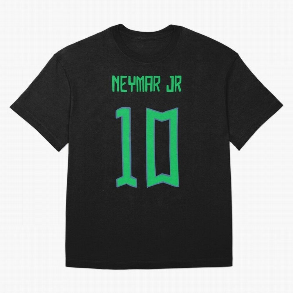 Neymar Jr #10 (Brazil) Oversized T-Shirt Follow the Road to FIFA World Cup 2026 USA Canada Mexico with Messi, Neymar and Mbappe, England and Germany Energy, Championship Spirit, Famous Goals, Roaring Crowds and International Football Unity; Built