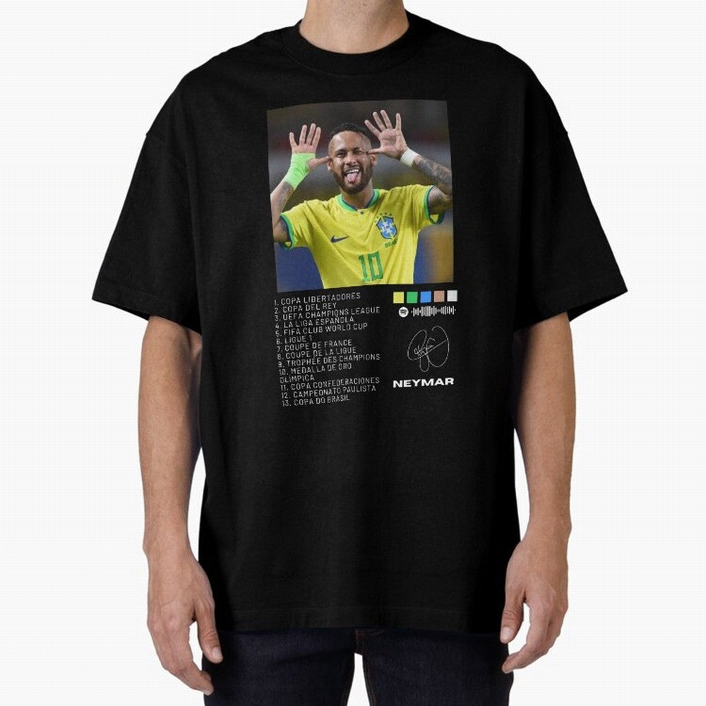 Neymar Brazil 10 Oversized T-Shirt Bring a Champion Mindset to FIFA World Cup 2026 Group Stage for Fans of Messi, CR7 and Mbappe and England and Germany, Bringing Global Supporter Spirit, Legendary Goals, National Colors and Tournament Celebration;