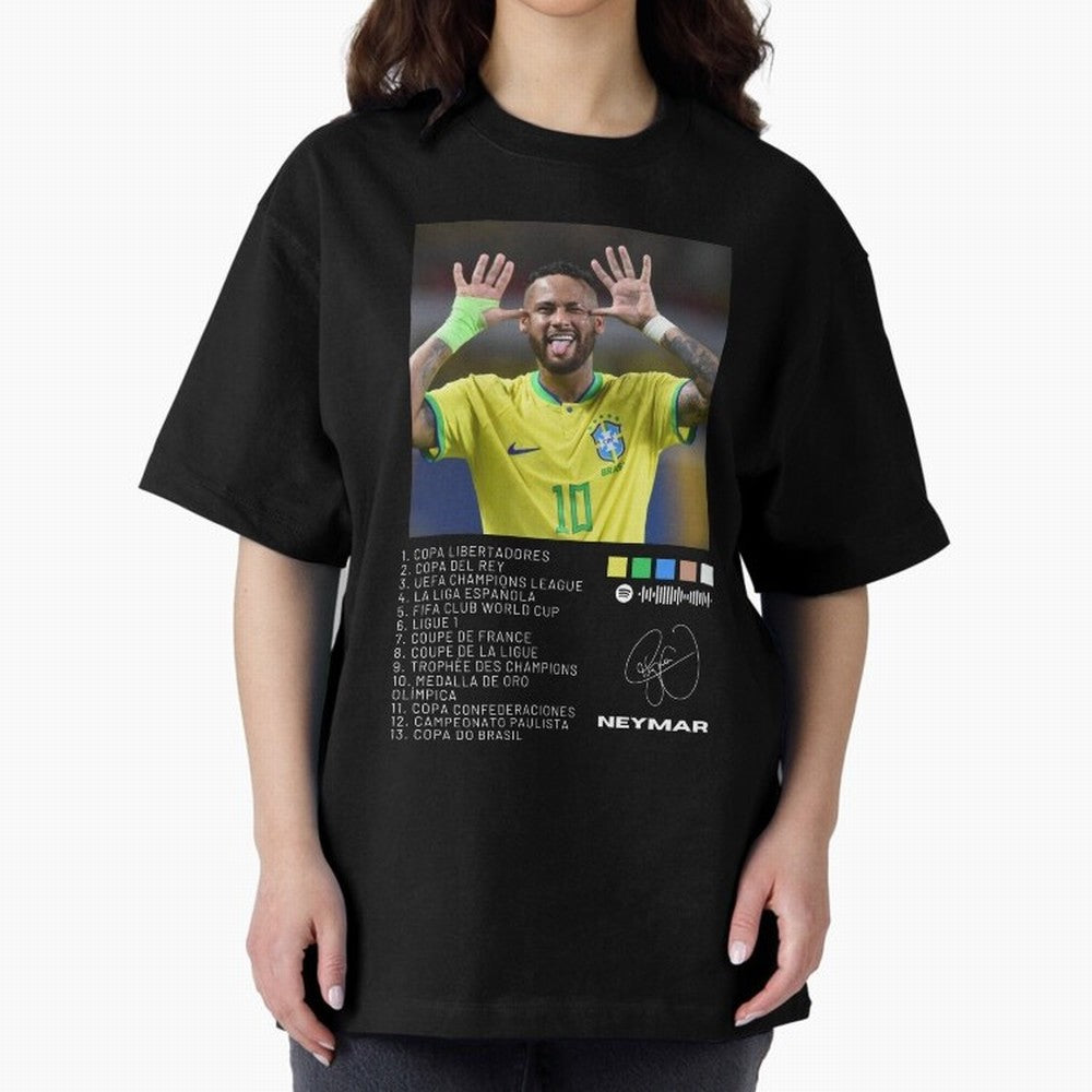 Neymar Brazil 10 Oversized T-Shirt Bring a Champion Mindset to FIFA World Cup 2026 Group Stage for Fans of Messi, CR7 and Mbappe and England and Germany, Bringing Global Supporter Spirit, Legendary Goals, National Colors and Tournament Celebration;
