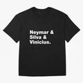 Neymar + Silva + Vinicius - Brazil Brazilian World Cup Squad Team Players Football Soccer Qatar WC 22 Oversized T-Shirt Bring Retro Soccer Energy to FIFA World Cup 2026 USA Canada Mexico for Fans of Messi, CR7 and Mbappe and Germany, Bringing