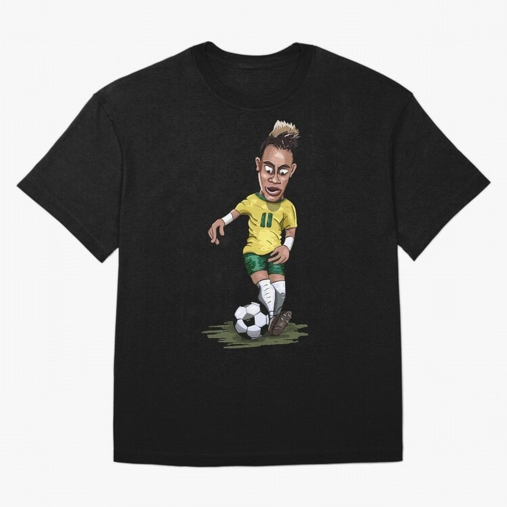 Mascot Cartoon Neymar Football Player Brazil Classic T-Shirt Celebrate Global Passion for FIFA World Cup 2026 Spirit, Filled with Brazil, Neymar, Stadium Memories, Football Loyalty, International Chants and Championship Tradition; Made for Die Hard