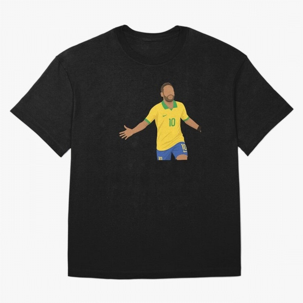 Neymar Jr in Yellow Glory Sticker Oversized T-Shirt Celebrate the Road through the FIFA World Cup 2026 USA Canada Mexico Journey through Cristiano Ronaldo Highlights, France Pride, Worldwide Fan Energy, Dramatic Goals, Stadium Lights and
