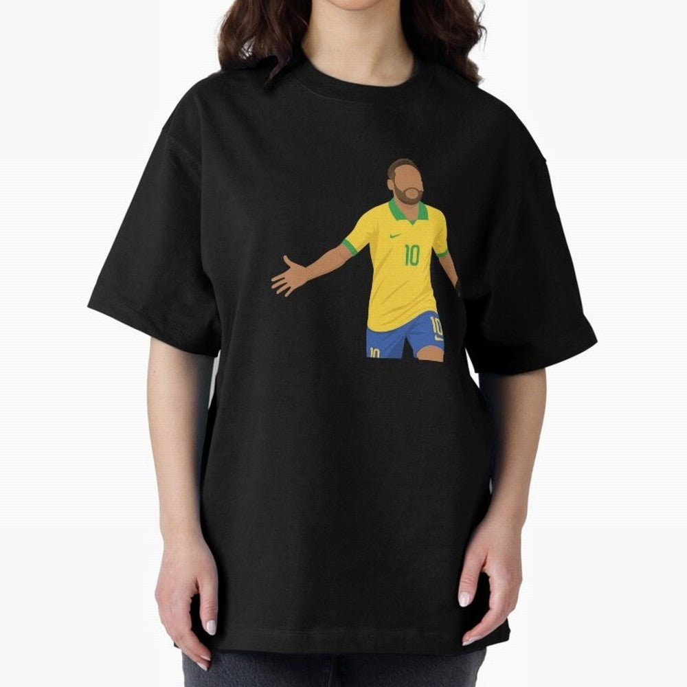 Neymar Jr in Yellow Glory Sticker Oversized T-Shirt Celebrate the Road through the FIFA World Cup 2026 USA Canada Mexico Journey through Cristiano Ronaldo Highlights, France Pride, Worldwide Fan Energy, Dramatic Goals, Stadium Lights and