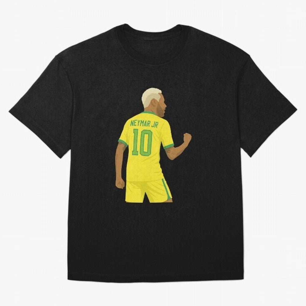 Neymar Jr in Yellow Glory Sticker Oversized T-Shirt Fuel Global Football Passion for FIFA World Cup 2026 Group Stage, Inspired by Neymar, France and Portugal, Goal Celebration Energy, Supporter Heritage, Football Icons and Worldwide Tournament Joy;