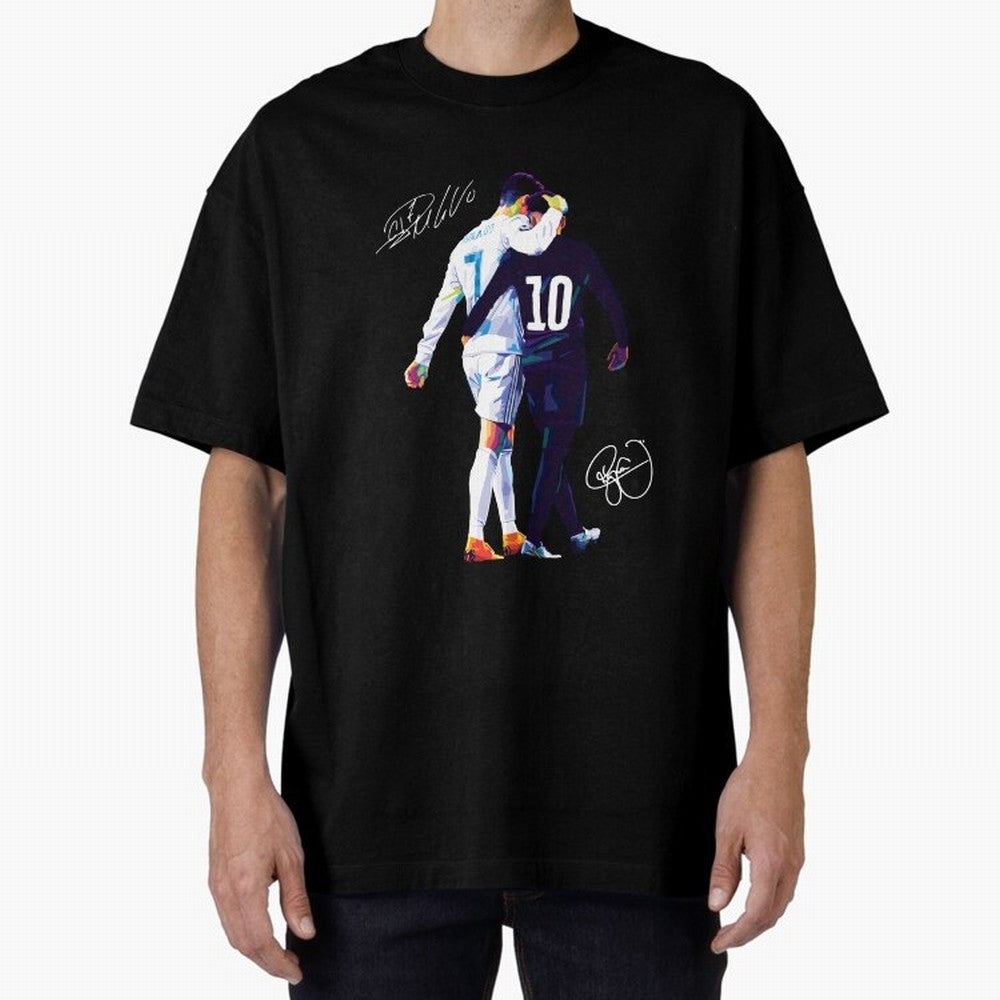 Cristiano Ronaldo and Neymar Jr Wpap Art Oversized T-Shirt Show Your Tournament Heart for the FIFA World Cup 2026 USA Canada Mexico Journey through Messi, Neymar and Mbappe Highlights, England and Germany Pride, Stadium Chants, National Pride,