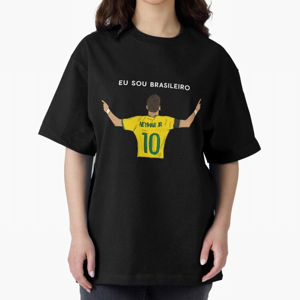 Neymar Jr Brazil Oversized T-Shirt Join the Countdown to FIFA World Cup 2026 USA Canada Mexico Spirit, Connected to Spain, Cristiano Ronaldo, Haaland and CR7, Classic Soccer Heritage, Championship Pressure, Fan Loyalty and International Pride;