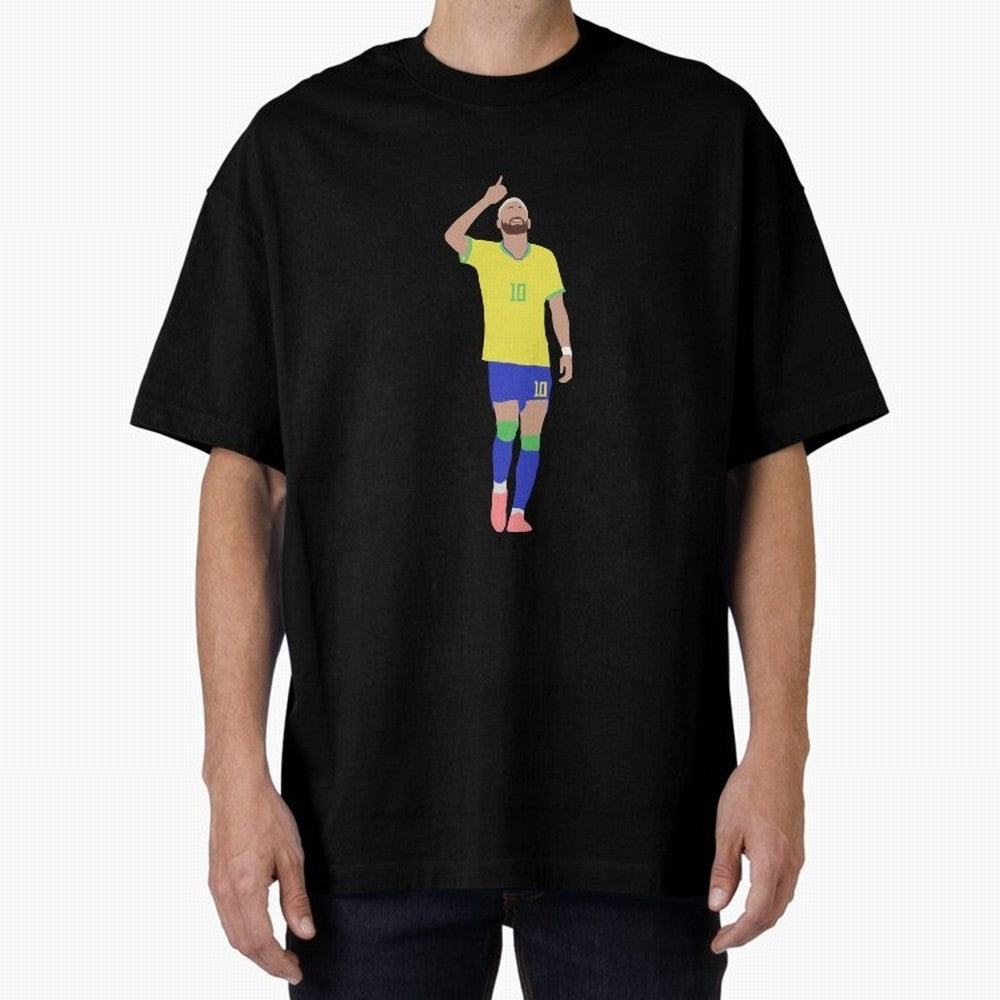 Neymar Brazil Football Captain Oversized T-Shirt Cheer for FIFA World Cup 2026 with CR7, England, France and Netherlands Energy, Stadium Chants, National Pride, Trophy Dreams and Unforgettable Football Memories; Great for Supporters Who Love