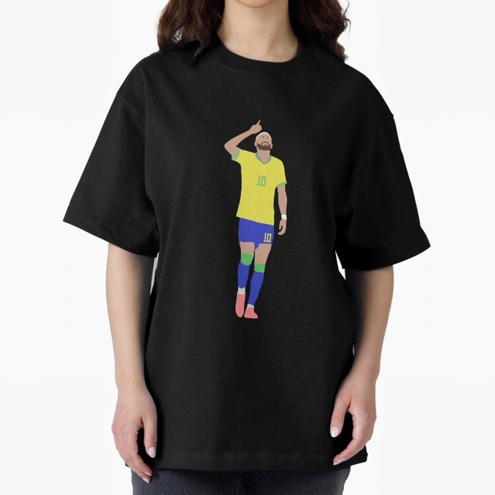 Neymar Brazil Football Captain Oversized T-Shirt Cheer for FIFA World Cup 2026 with CR7, England, France and Netherlands Energy, Stadium Chants, National Pride, Trophy Dreams and Unforgettable Football Memories; Great for Supporters Who Love