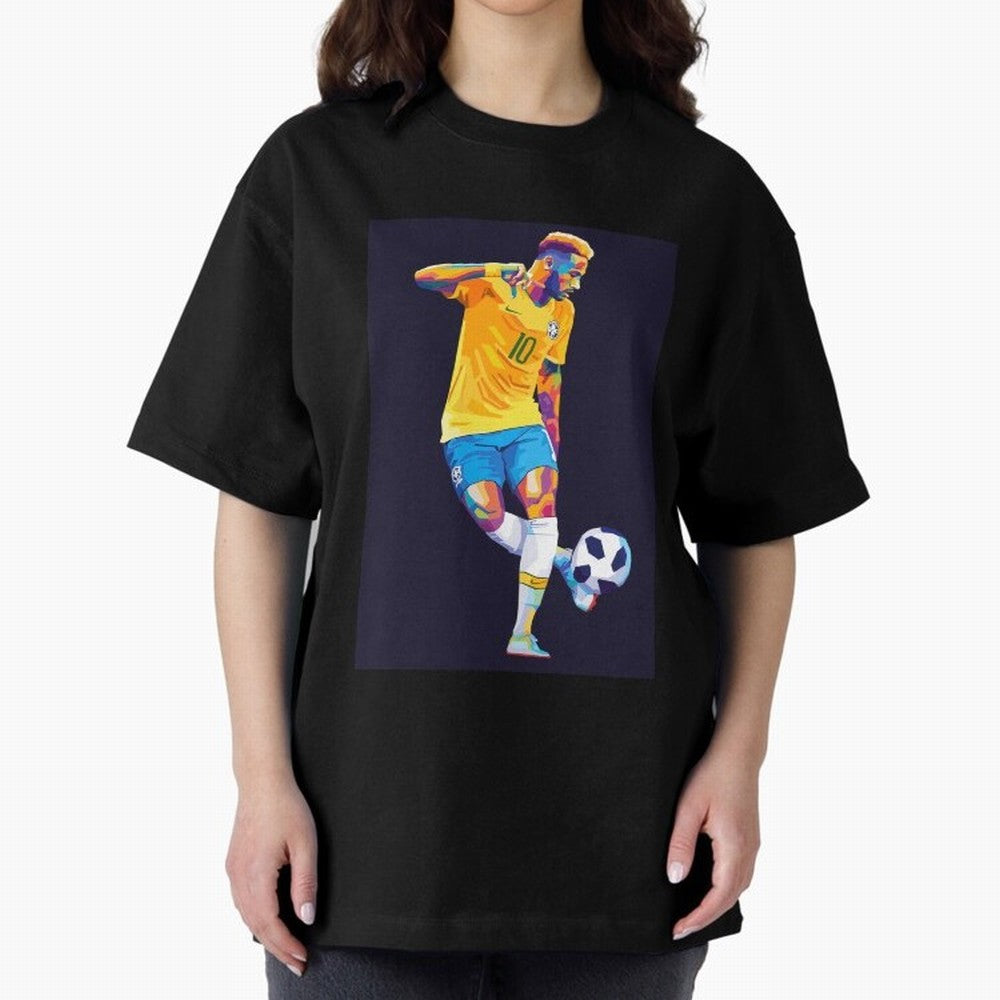 Neymar Jr Wpap pop art Oversized T-Shirt Relive Global Football Passion for FIFA World Cup 2026, Filled with Mbappe, Germany, Retro Football Energy, Iconic Rivalries, Trophy Chase Drama and Stadium Atmosphere; Great for Watch Parties, Sports Bars,