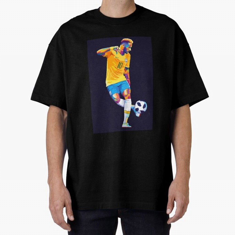 Neymar Jr Wpap pop art Oversized T-Shirt Relive Global Football Passion for FIFA World Cup 2026, Filled with Mbappe, Germany, Retro Football Energy, Iconic Rivalries, Trophy Chase Drama and Stadium Atmosphere; Great for Watch Parties, Sports Bars,