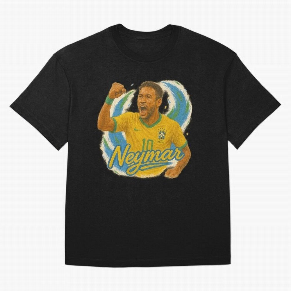 Neymar Brazil Art ¨C Dynamic Football Superstar Tribute Design	 Oversized T-Shirt Remember FIFA World Cup 2026 USA Canada Mexico Spirit, Filled with France and Portugal, Haaland, Classic Soccer Heritage, Championship Pressure, Fan Loyalty and