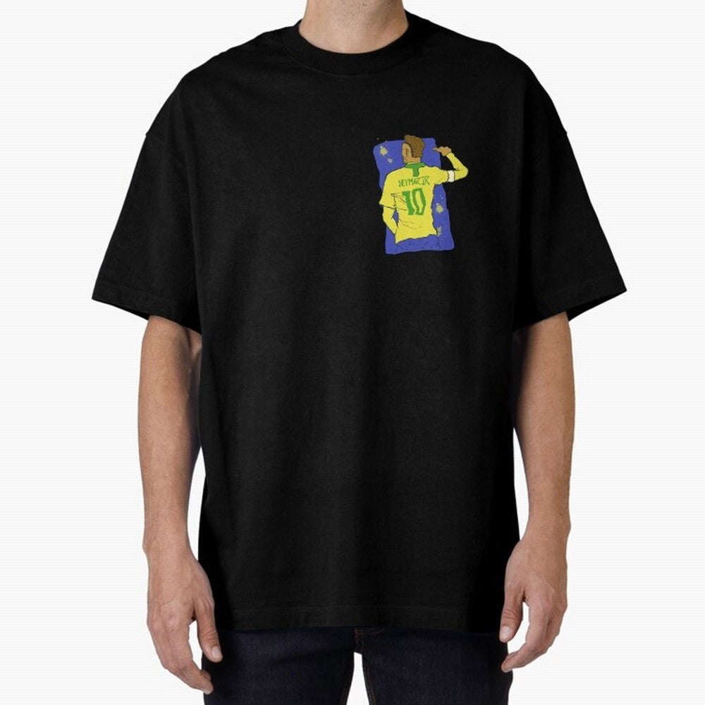 Neymar Jr. in Brazilian Glory Oversized T-Shirt Treasure FIFA World Cup 2026 USA Canada Mexico Spirit, Driven by Portugal, Spain and Germany, Messi and Cristiano Ronaldo, Goal Celebration Energy, Supporter Heritage, Football Icons and Worldwide