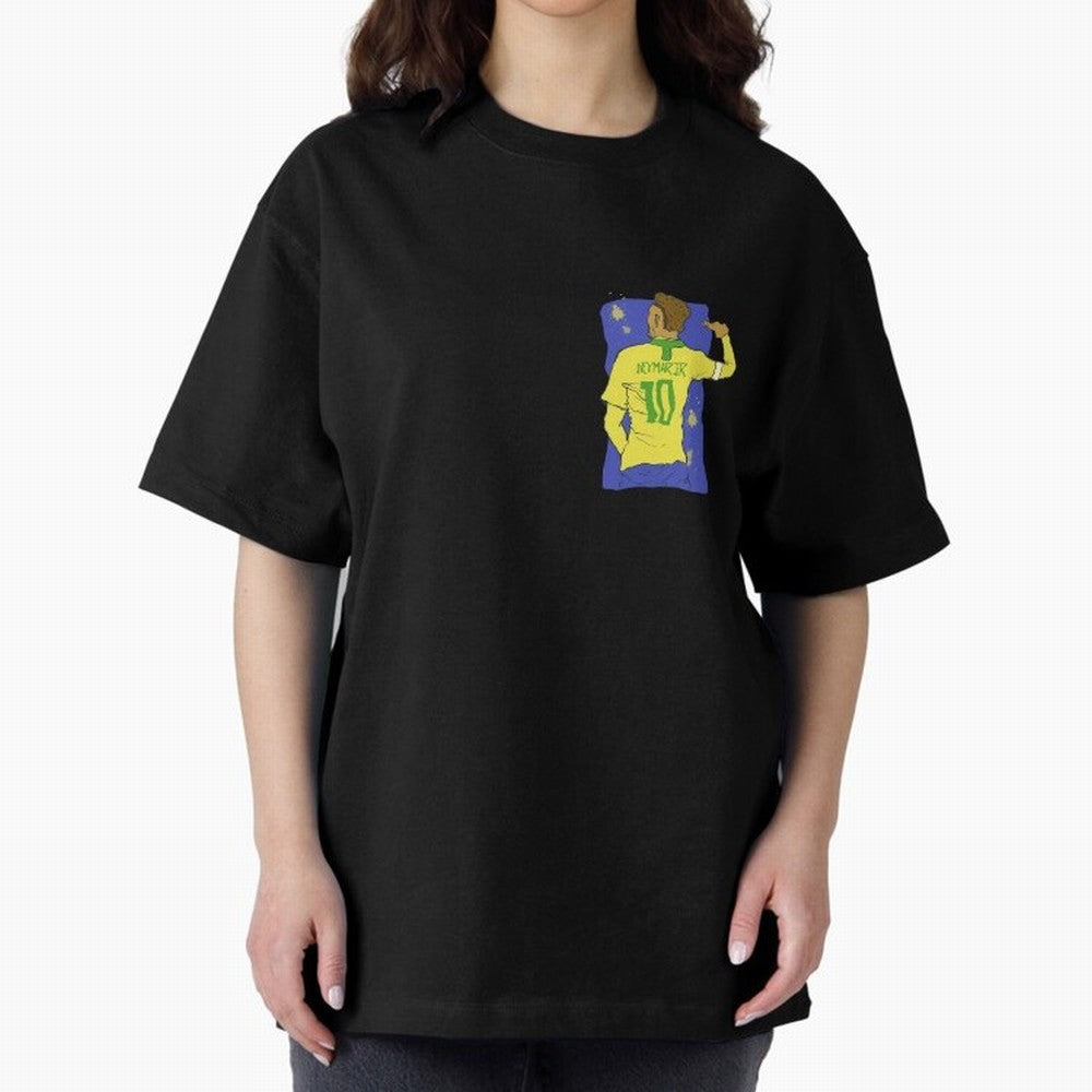 Neymar Jr. in Brazilian Glory Oversized T-Shirt Treasure FIFA World Cup 2026 USA Canada Mexico Spirit, Driven by Portugal, Spain and Germany, Messi and Cristiano Ronaldo, Goal Celebration Energy, Supporter Heritage, Football Icons and Worldwide