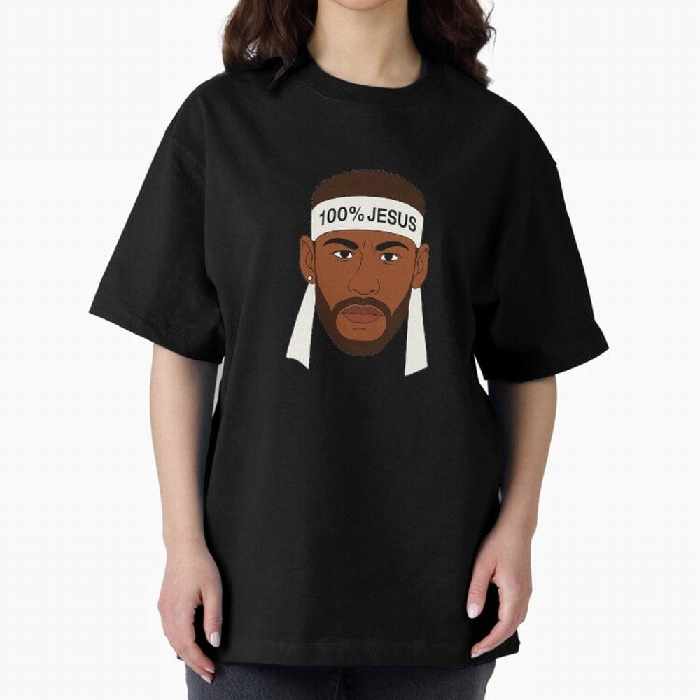 100% JESUS Neymar Inspired Minimalist Art Oversized T-Shirt Bring Retro Soccer Energy to the FIFA World Cup 2026 Journey through Messi and Cristiano Ronaldo Highlights, Spain Pride, Worldwide Fan Energy, Dramatic Goals, Stadium Lights and