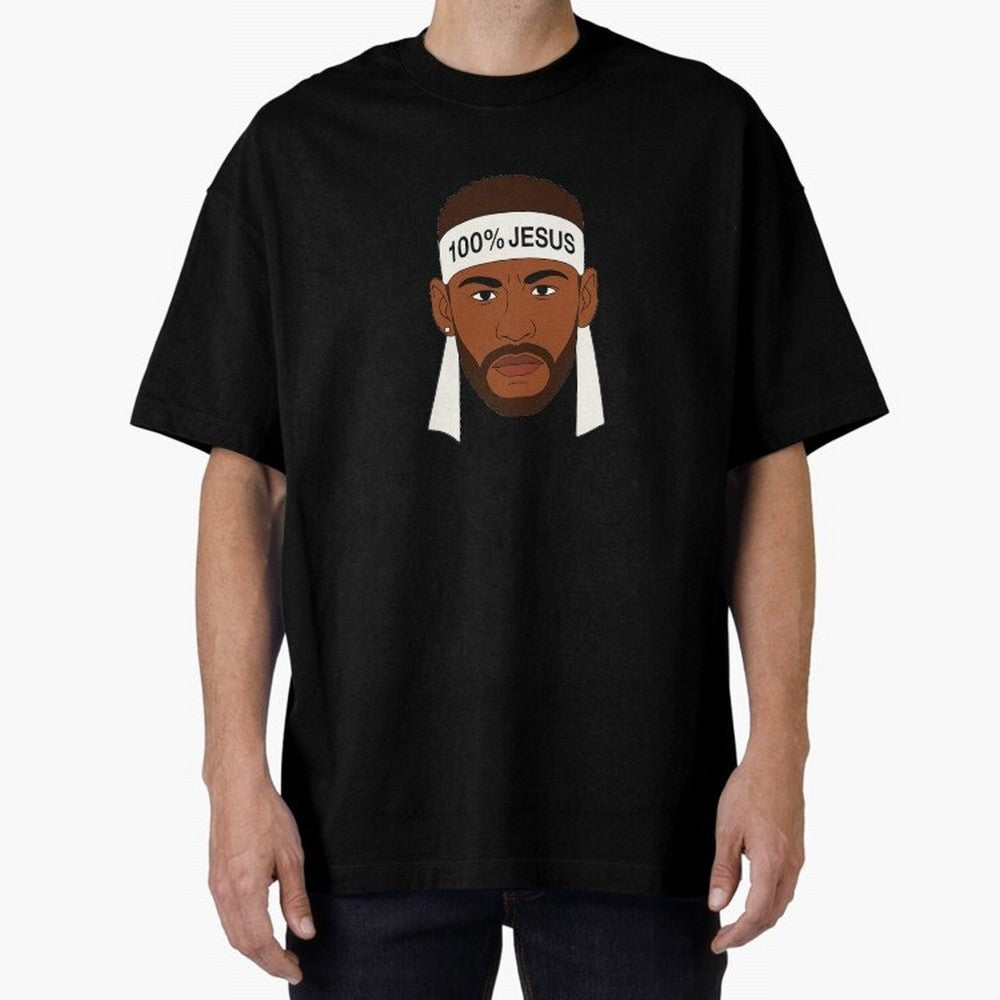 100% JESUS Neymar Inspired Minimalist Art Oversized T-Shirt Bring Retro Soccer Energy to the FIFA World Cup 2026 Journey through Messi and Cristiano Ronaldo Highlights, Spain Pride, Worldwide Fan Energy, Dramatic Goals, Stadium Lights and