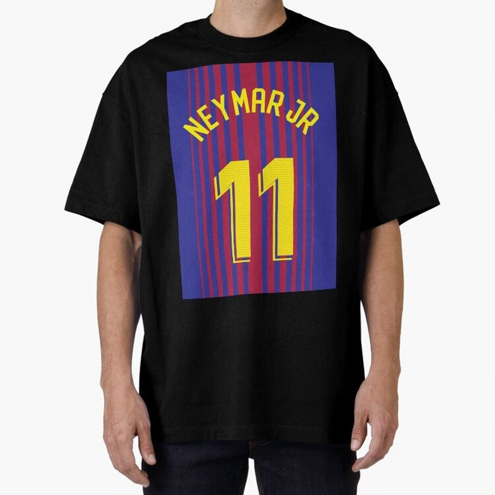 NEYMAR JR FOOTBALL SOCCER JERSEY BARCELONA Oversized T-Shirt Spotlight FIFA World Cup 2026 Group Stage Highlighting Haaland and Mbappe, France Energy, Game Day Rituals, Football Legends, Country Pride and the Road to the Final; Great for Supporters