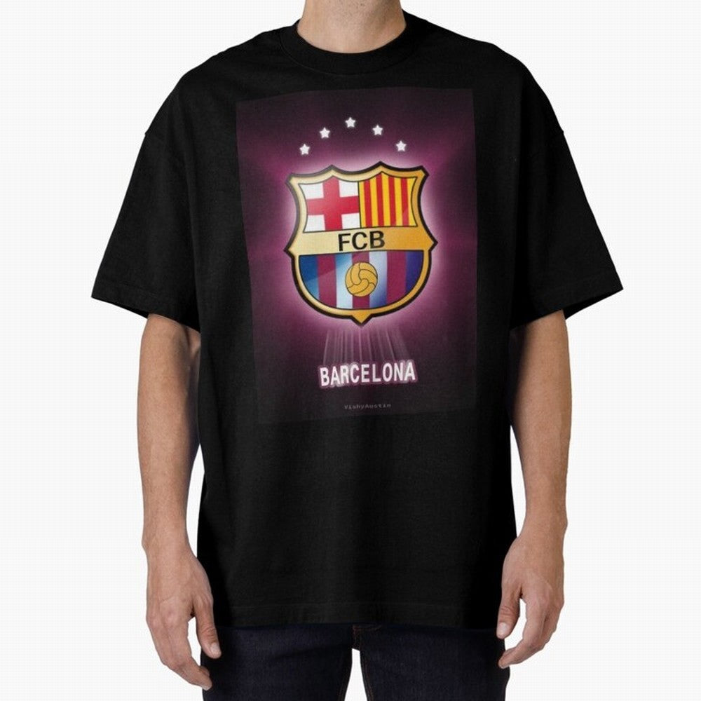 barcelona Oversized T-Shirt Bring Retro Soccer Energy to FIFA World Cup 2026 USA Canada Mexico Spirit, Inspired by Portugal, Spain and Germany, Mbappe and Neymar, Soccer Culture, Superstar Moments, National Team Dreams and Competitive Fire; Ideal
