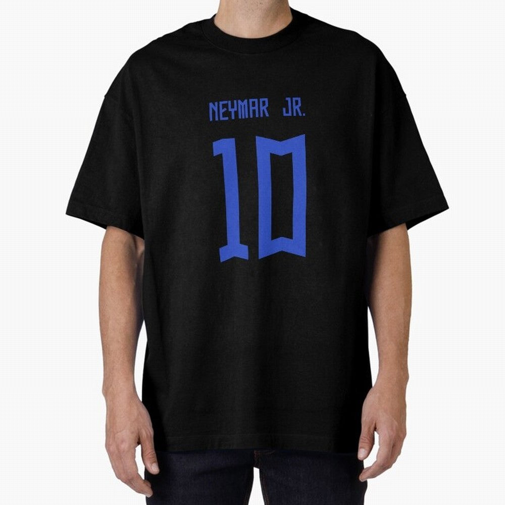 Neymar Jr Brazil White Jersey 2023 Oversized T-Shirt Bring Supporter Culture to FIFA World Cup 2026 Spirit, Highlighting Spain, Messi and Cristiano Ronaldo, Retro Football Energy, Iconic Rivalries, Trophy Chase Drama and Stadium Atmosphere; Perfect