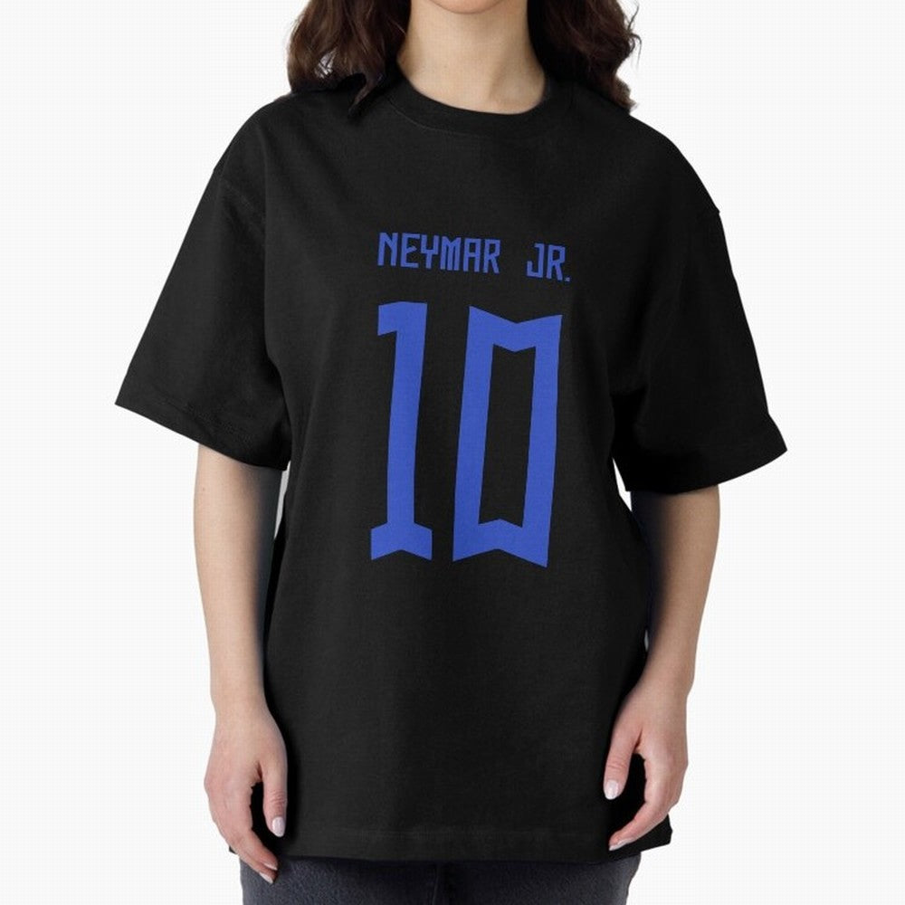 Neymar Jr Brazil White Jersey 2023 Oversized T-Shirt Bring Supporter Culture to FIFA World Cup 2026 Spirit, Highlighting Spain, Messi and Cristiano Ronaldo, Retro Football Energy, Iconic Rivalries, Trophy Chase Drama and Stadium Atmosphere; Perfect