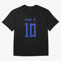 Neymar Jr Brazil White Jersey 2023 Oversized T-Shirt Bring Supporter Culture to FIFA World Cup 2026 Spirit, Highlighting Spain, Messi and Cristiano Ronaldo, Retro Football Energy, Iconic Rivalries, Trophy Chase Drama and Stadium Atmosphere; Perfect