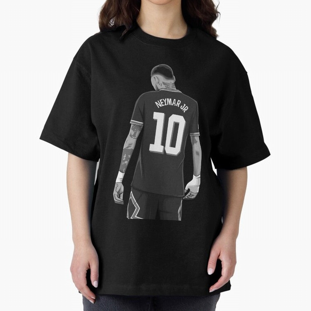 Neymar Jr Black and White Version Oversized T-Shirt Celebrate Fan Favorites in FIFA World Cup 2026 USA Canada Mexico Spirit, Featuring Spain and Netherlands, CR7, Goal Celebration Energy, Supporter Heritage, Football Icons and Worldwide Tournament