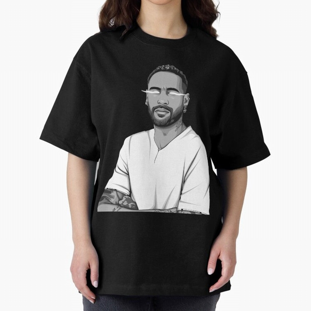 Neymar Jr. Black and White Version Oversized T-Shirt Bring a Vintage Feel to FIFA World Cup 2026 Group Stage for Fans of Messi, CR7 and Mbappe and Argentina and Brazil, Bringing Champion Mindset, Group Stage Buzz, Knockout Tension and Passionate