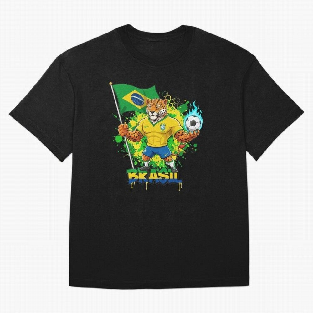 Brazil Football World Cup 2026 - Jaguar Mascot Brasil Sele??o Pride Art On?a Pintada Mascote Hexa Classic T-Shirt Carry the Colors and Pride of the FIFA World Cup 2026 USA Canada Mexico Journey through Messi, Neymar and Mbappe Highlights, Spain and