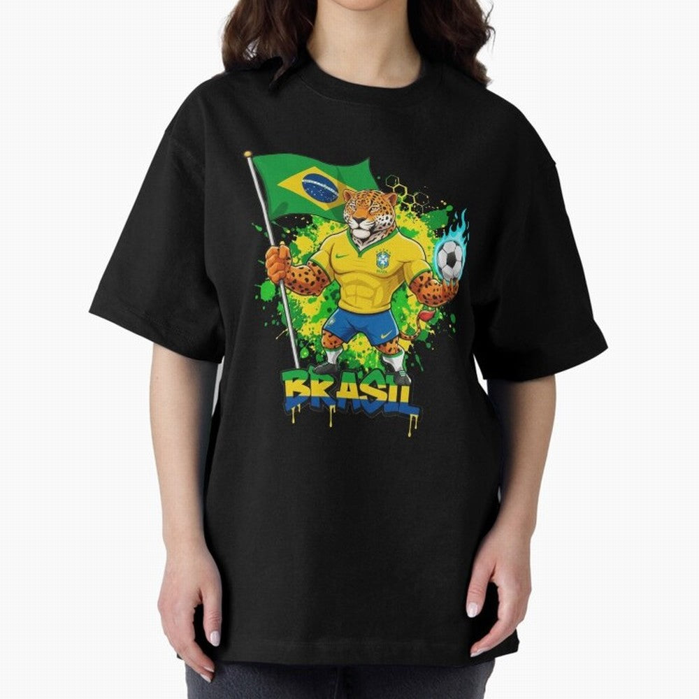 Brazil Football World Cup 2026 - Jaguar Mascot Brasil Sele??o Pride Art On?a Pintada Mascote Hexa Classic T-Shirt Carry the Colors and Pride of the FIFA World Cup 2026 USA Canada Mexico Journey through Messi, Neymar and Mbappe Highlights, Spain and