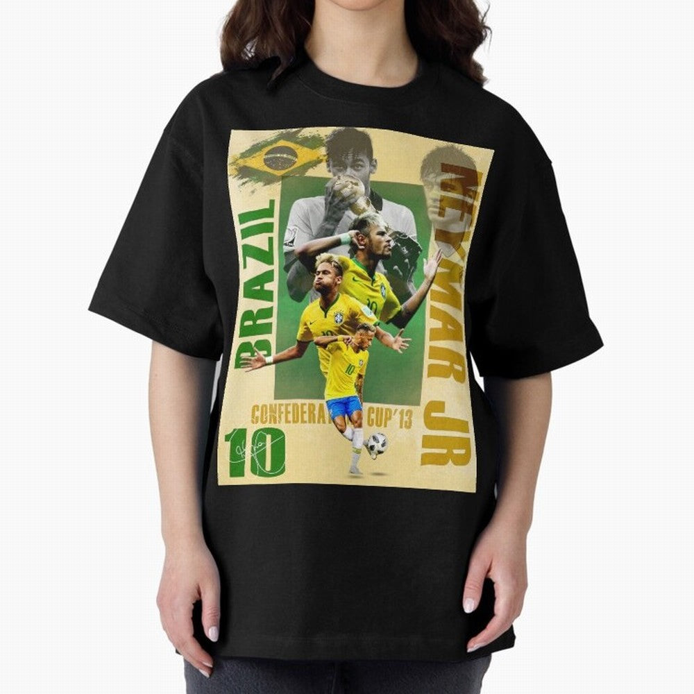 Neymar Jr Brazil World Cup Poster, Soccer Football Wall Art Print Decor Premium T-Shirt Celebrate Football Heritage in FIFA World Cup 2026 for Fans of Mbappe and Germany, Bringing Stadium Memories, Football Loyalty, International Chants and