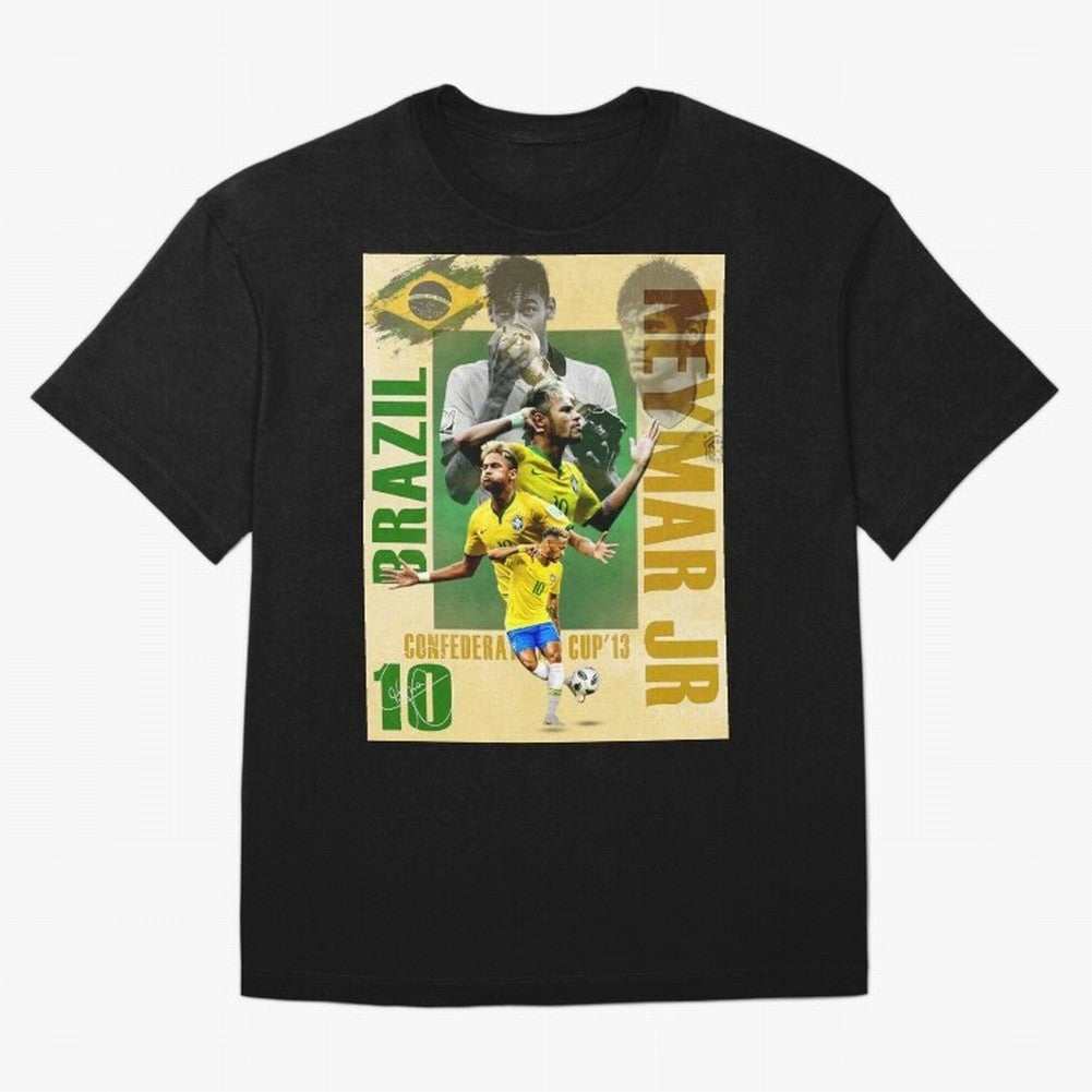 Neymar Jr Brazil World Cup Poster, Soccer Football Wall Art Print Decor Premium T-Shirt Celebrate Football Heritage in FIFA World Cup 2026 for Fans of Mbappe and Germany, Bringing Stadium Memories, Football Loyalty, International Chants and