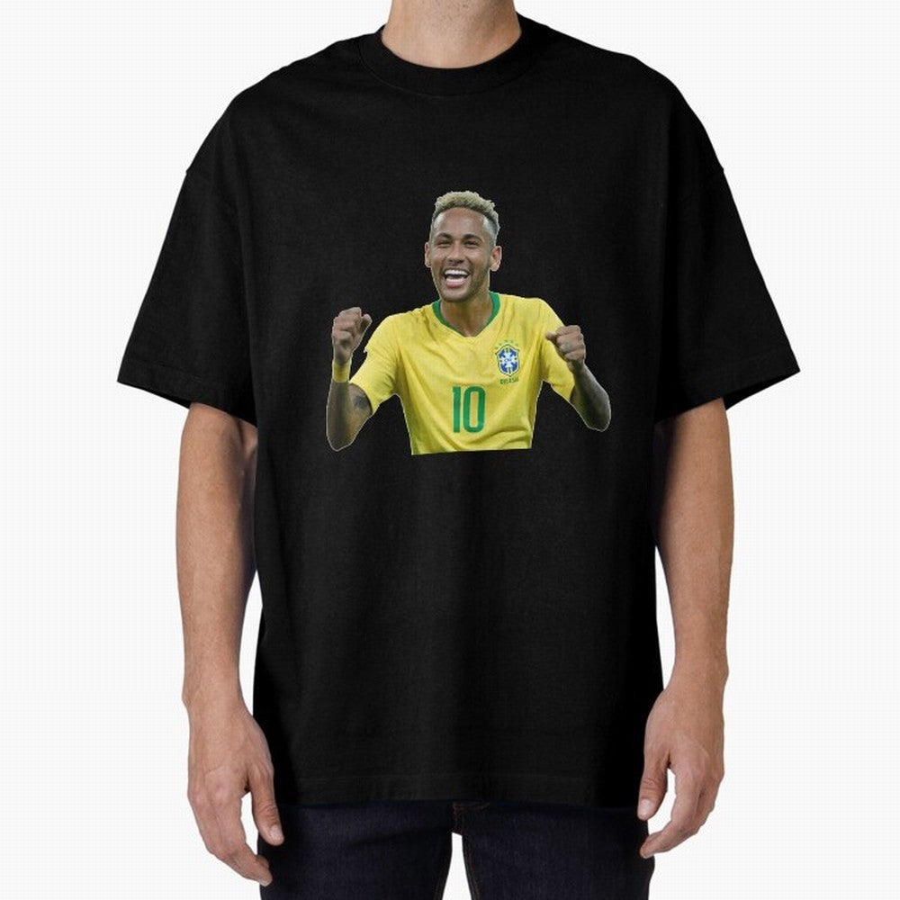 Neymar JR Cheering Premium T-Shirt Make Your Look Match Global Football Passion for FIFA World Cup 2026 USA Canada Mexico, Centered on Messi, Neymar and Mbappe, Argentina and Brazil, Retro Football Energy, Iconic Rivalries, Trophy Chase Drama and
