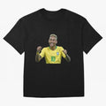 Neymar JR Cheering Premium T-Shirt Make Your Look Match Global Football Passion for FIFA World Cup 2026 USA Canada Mexico, Centered on Messi, Neymar and Mbappe, Argentina and Brazil, Retro Football Energy, Iconic Rivalries, Trophy Chase Drama and