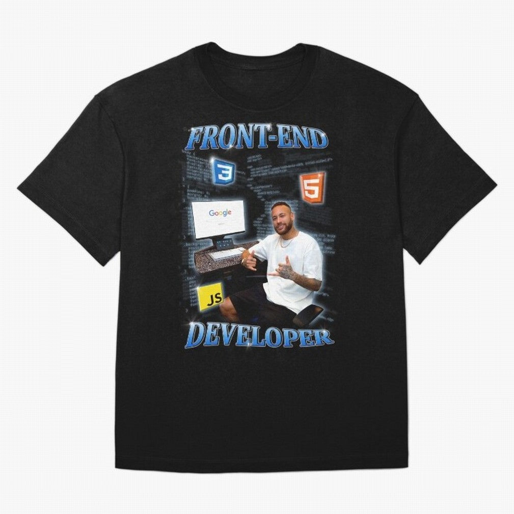 Front-end Developer Neymar - English Classic T-Shirt Celebrate Football Heritage in Global Football Passion for FIFA World Cup 2026 Group Stage, Centered on CR7 and Messi, Argentina, France and Brazil, Football History, Final Match Energy, Crowd