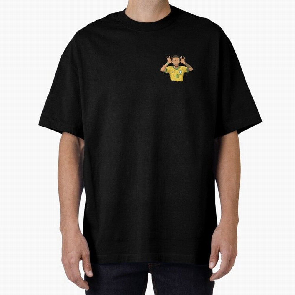 Neymar Brazil ¨C Tongue-Out Celebration | Yellow Kit #10 | Ghibli Style Classic T-Shirt Wear the Spirit of Match Day Hype around FIFA World Cup 2026 USA Canada Mexico, Haaland, Portugal, Spain and Germany, Vintage Soccer Flavor, Modern Football