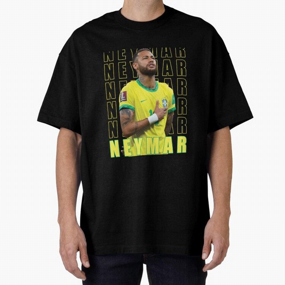 Neymar Brazil Design Oversized T-Shirt Celebrate the Road through FIFA World Cup 2026 USA Canada Mexico for Fans of Haaland and Brazil, Portugal and Argentina, Bringing Global Supporter Spirit, Legendary Goals, National Colors and Tournament