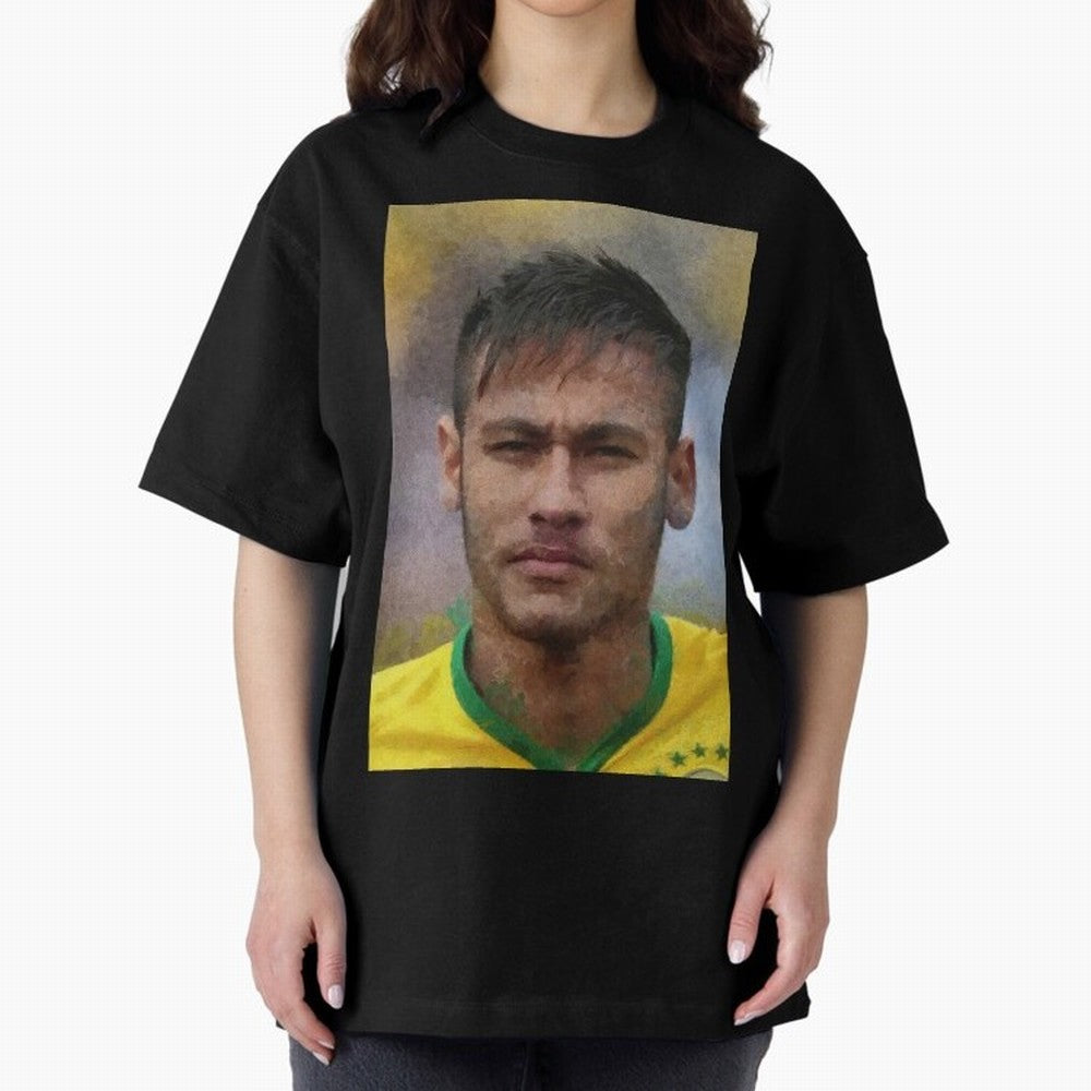 Neymar Oversized T-Shirt Carry the Colors and Pride of Global Football Passion for FIFA World Cup 2026 Group Stage, Celebrating Haaland, Brazil, Portugal and Argentina, Vintage Soccer Flavor, Modern Football Stars, National Flags and Final Night