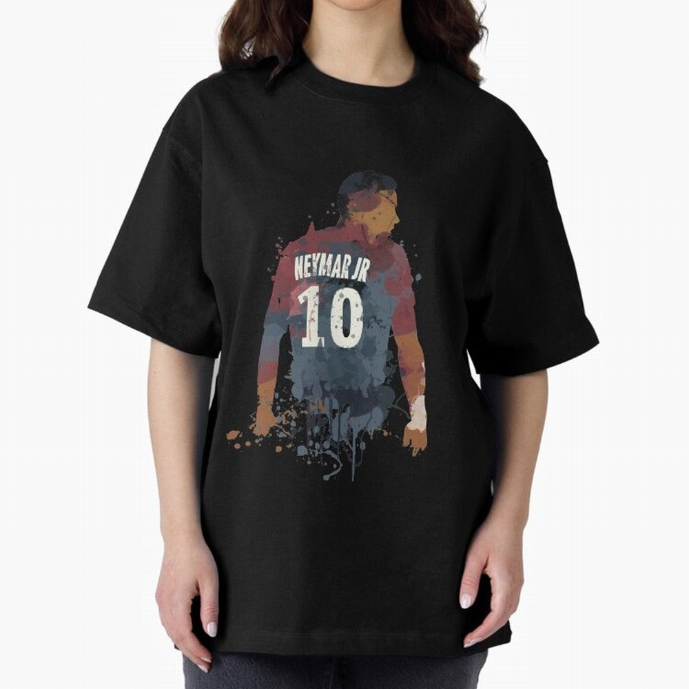 Neymar Brazilian Legend Art Oversized T-Shirt Enjoy the Biggest Football Party of FIFA World Cup 2026 Group Stage Featuring Messi, Neymar and Mbappe, England, France and Netherlands Energy, Match Day Excitement, Supporter Culture, Golden Goals and