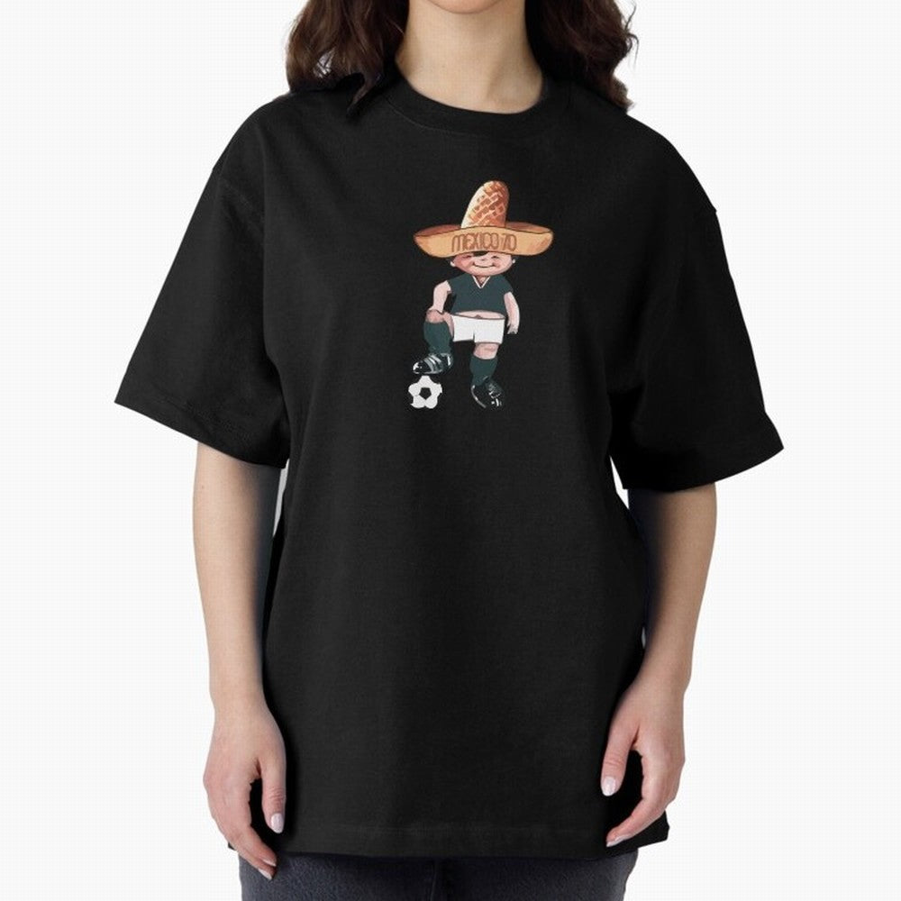 Classic Soccer Retro Mexico 1970 Oversized T-Shirt Feel the Heartbeat of FIFA World Cup 2026 USA Canada Mexico Featuring Messi, CR7 and Mbappe, Brazil, Portugal and Argentina Energy, Vintage Soccer Flavor, Modern Football Stars, National Flags and