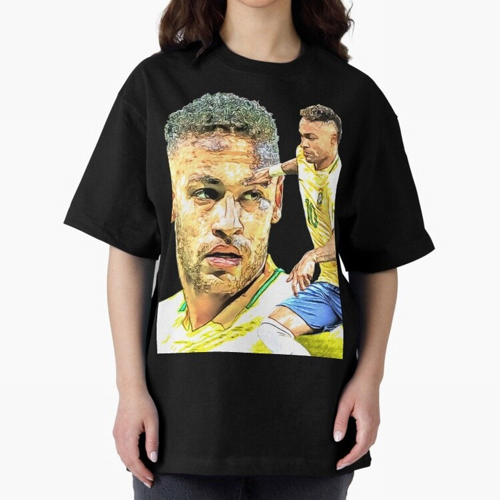 Neymar Futbol Oversized T-Shirt Represent Football Lovers during Global Football Passion for FIFA World Cup 2026 Group Stage, Filled with Haaland, England, Stadium Memories, Football Loyalty, International Chants and Championship Tradition; Perfect