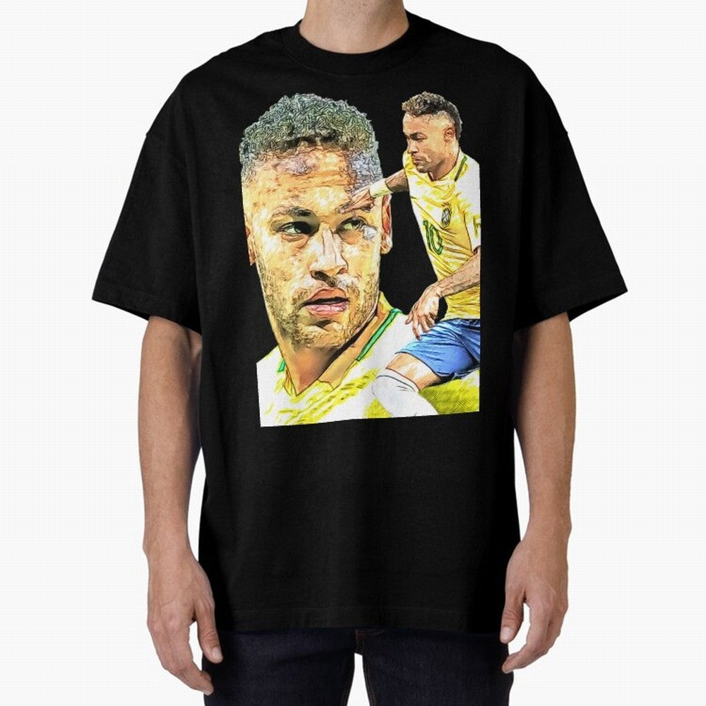 Neymar Futbol Oversized T-Shirt Represent Football Lovers during Global Football Passion for FIFA World Cup 2026 Group Stage, Filled with Haaland, England, Stadium Memories, Football Loyalty, International Chants and Championship Tradition; Perfect