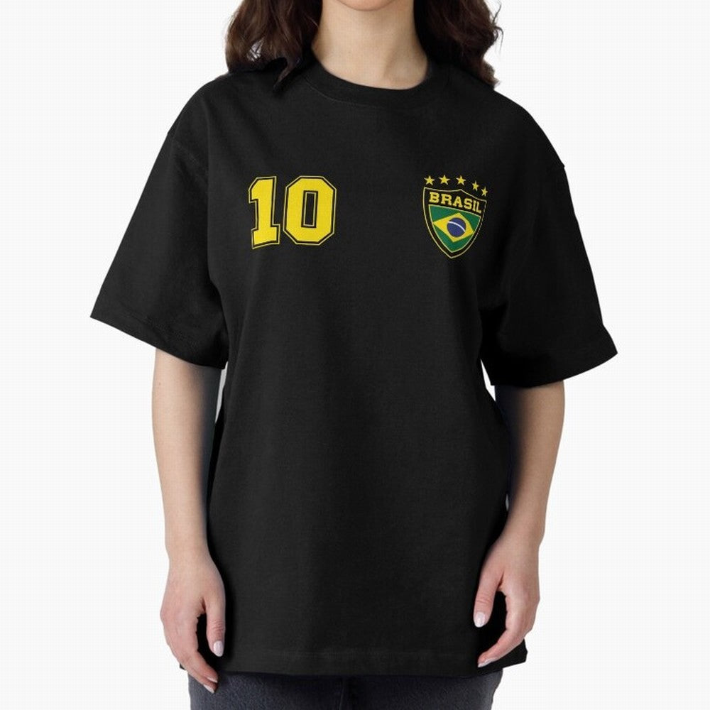 Classic Brasil Soccer No. 10 Brazil World Jersey Cup T Shirt Essential T-Shirt Follow Global Football Passion for FIFA World Cup 2026, Featuring Messi, Neymar and Mbappe, Brazil, Portugal and Argentina, Football Passion, Legendary Performances,