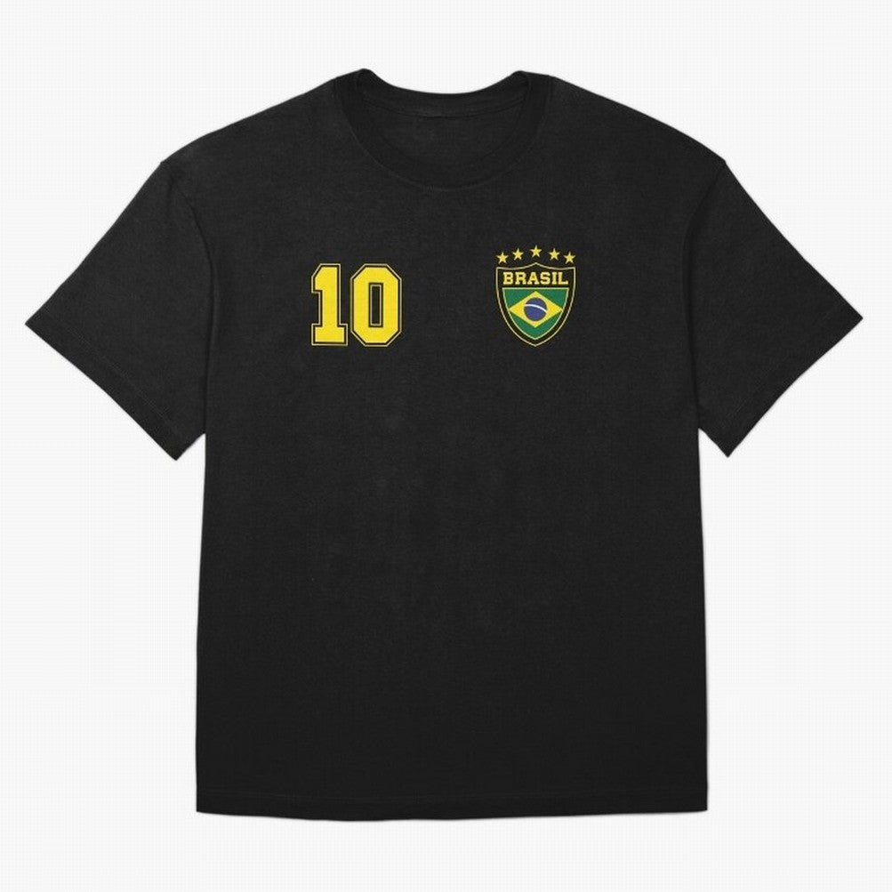 Classic Brasil Soccer No. 10 Brazil World Jersey Cup T Shirt Essential T-Shirt Follow Global Football Passion for FIFA World Cup 2026, Featuring Messi, Neymar and Mbappe, Brazil, Portugal and Argentina, Football Passion, Legendary Performances,
