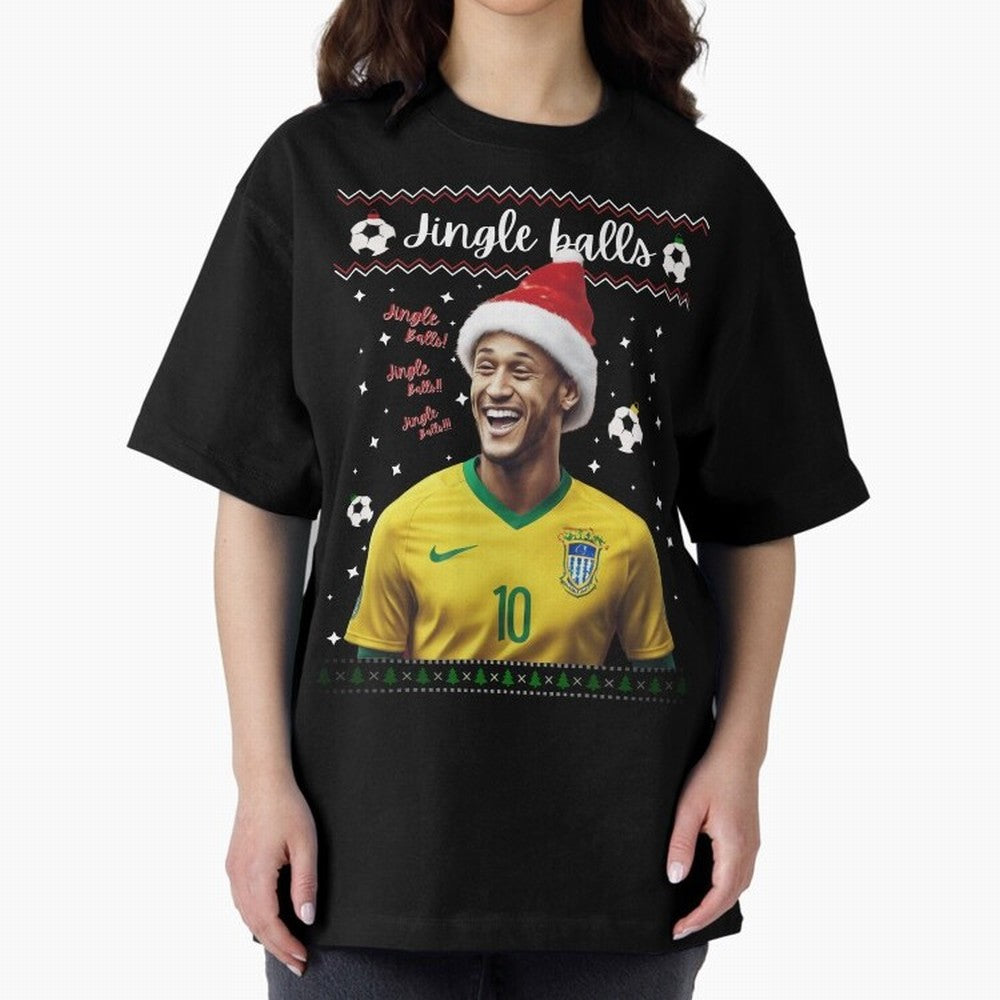 Jingle Balls Christmas Football Fan Art with Santa Neymar Active T-Shirt Bring Trophy Dreams to FIFA World Cup 2026 for Fans of Cristiano Ronaldo, Haaland and CR7 and Portugal, Bringing Football Passion, Legendary Performances, Festival Vibes and