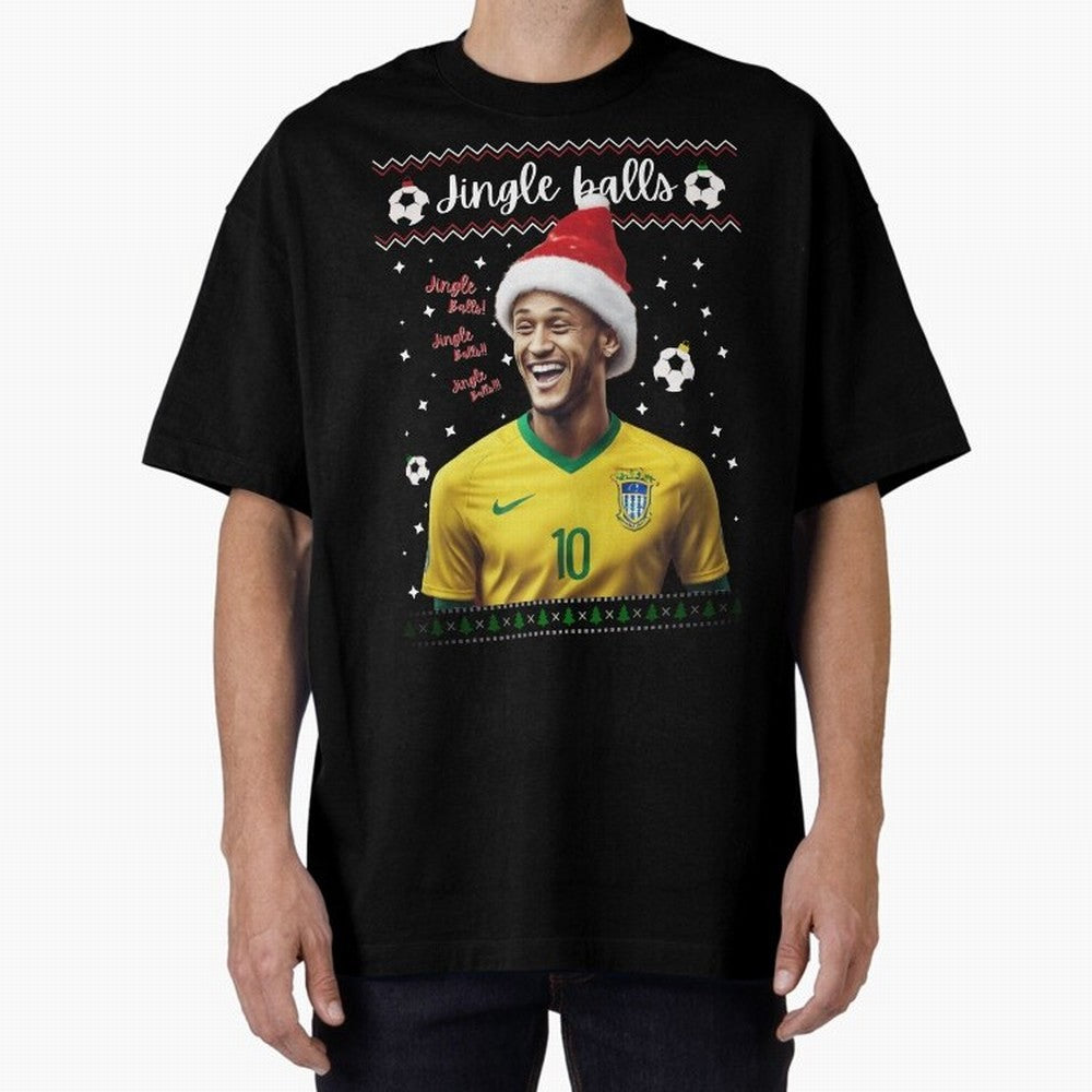 Jingle Balls Christmas Football Fan Art with Santa Neymar Active T-Shirt Bring Trophy Dreams to FIFA World Cup 2026 for Fans of Cristiano Ronaldo, Haaland and CR7 and Portugal, Bringing Football Passion, Legendary Performances, Festival Vibes and