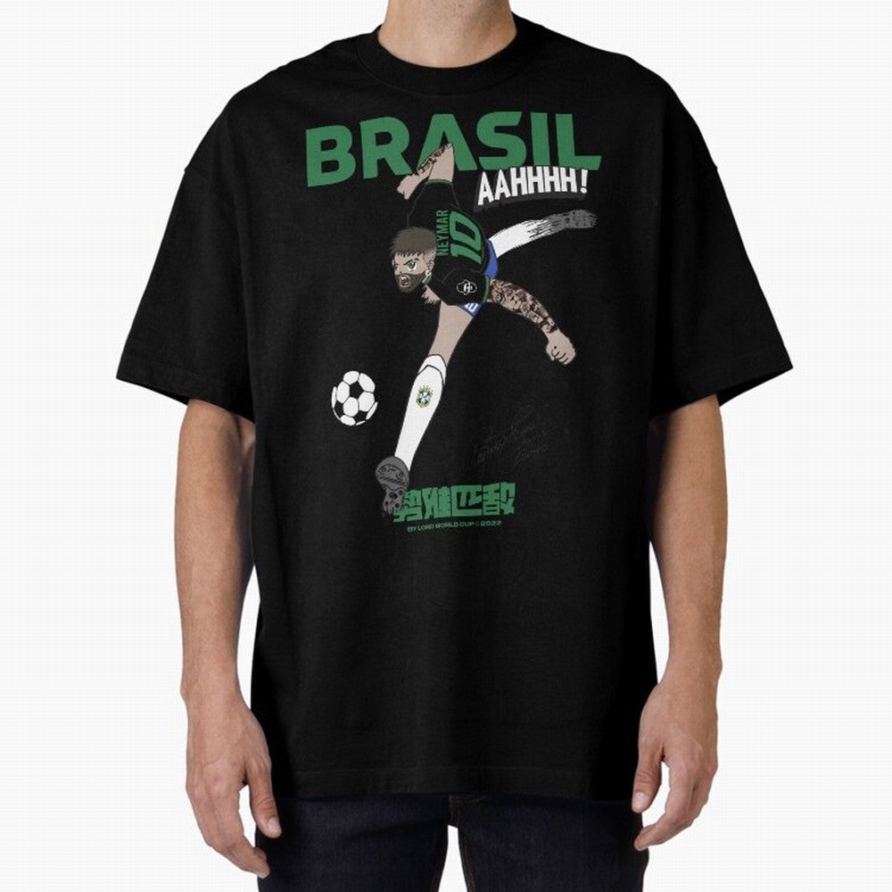 NEYMAR BRAZIL Oversized T-Shirt Fuel the Hype around FIFA World Cup 2026 USA Canada Mexico for Fans of Messi and Cristiano Ronaldo and Netherlands, Bringing Football Passion, Legendary Performances, Festival Vibes and Supporter Community; Ideal for