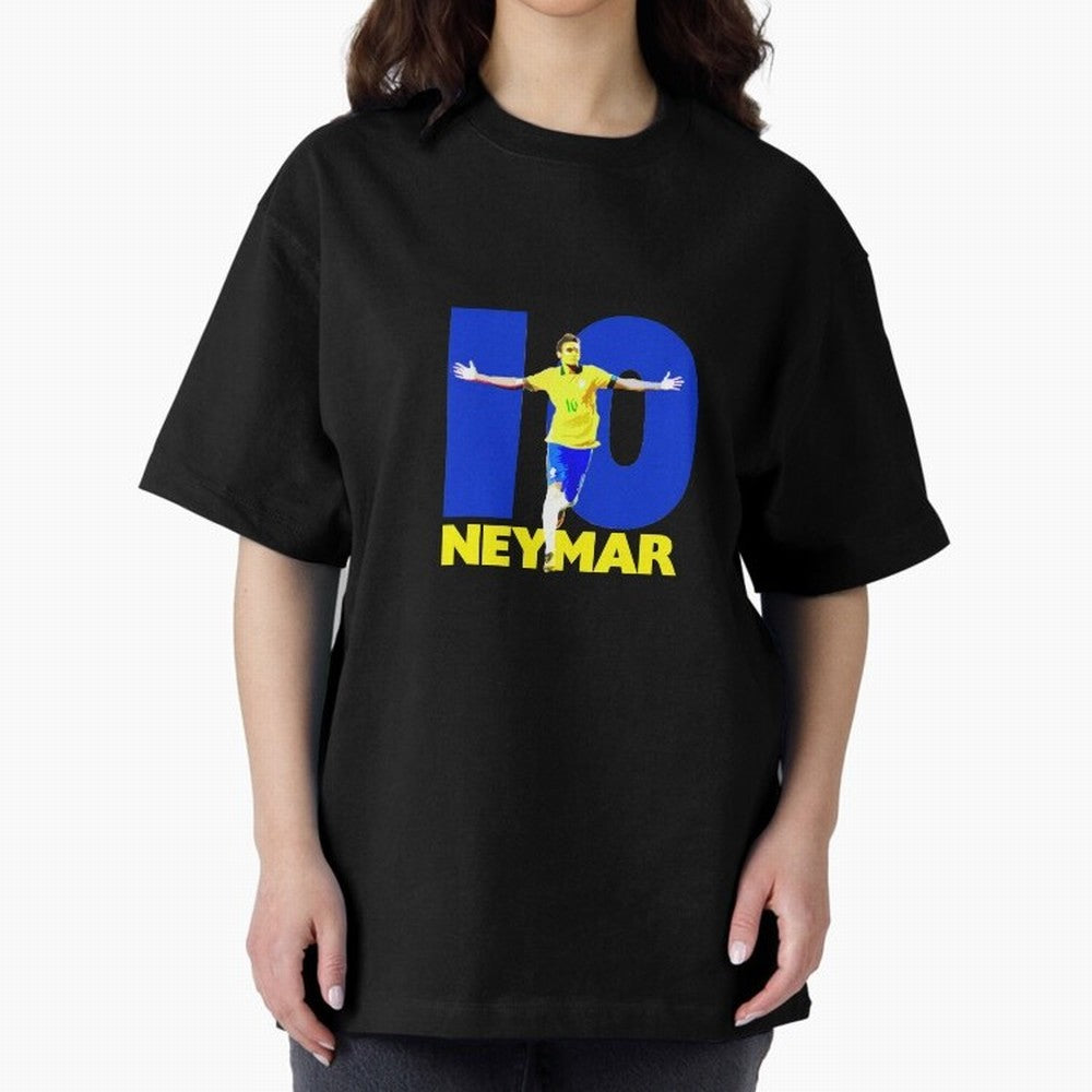 Neymar 10 Oversized T-Shirt Join Match Day Hype around FIFA World Cup 2026, Messi and Cristiano Ronaldo, England, Football Passion, Legendary Performances, Festival Vibes and Supporter Community; Perfect for Supporters Who Want Bold Football